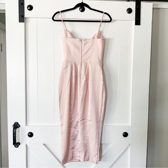 House of CB Gisele Midi Dress Peony Satin Corset Size Small NWT - Picture 10 of 14